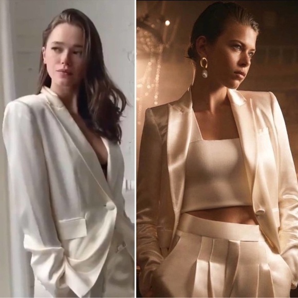 Veronica beard camel satin blazer - Picture 2 of 12